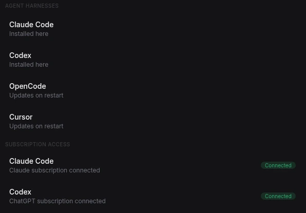 Longwave settings showing a Claude subscription and a ChatGPT subscription, both connected